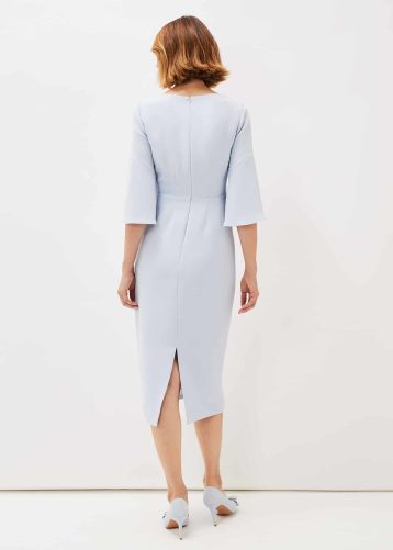Phase Eight Layla Bow Detail Fitted Dress Sky Blue
