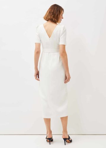 Phase Eight Niccola Fitted Belted Midaxi Dress Oyster