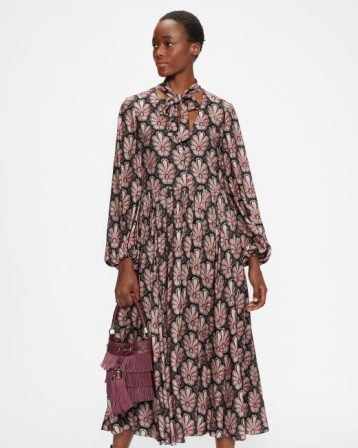 Ted Baker DHANA Relaxed printed maxi dress Black Pink