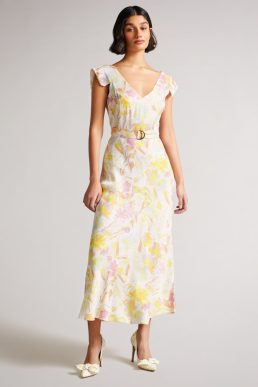 Ted Baker NECOLE Printed Tea Dress White Multi