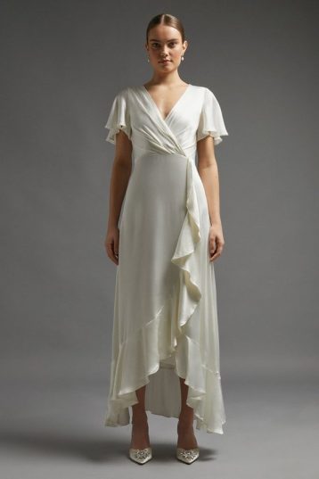 Coast Angel Sleeve Wrap Front Maxi Dress Ivory