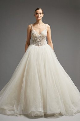 Coast Full Mesh Skirt Diamante Bodice Bridal Gown Ivory