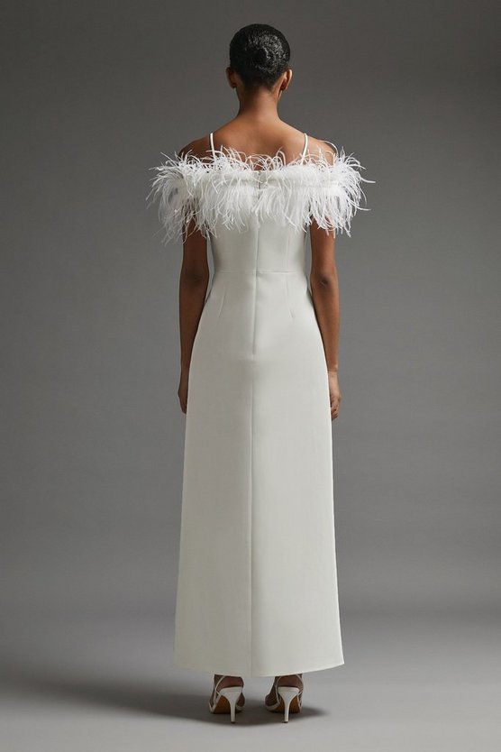 Bardot drape maxi dress in ivory - Size UK10 M — WedMeVogue