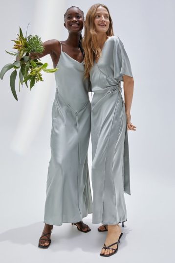 H&M Cowl neck bridesmaid maxi dress Light turquoise