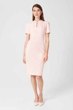 Hobbs Ana Shift Dress Blush Light Pink