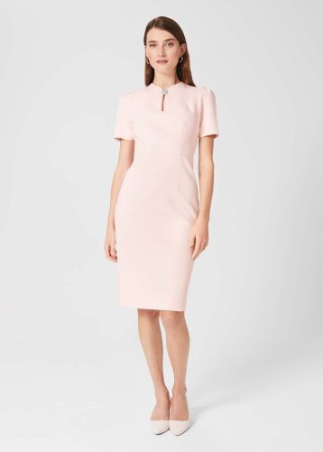 Hobbs Ana Shift Dress Blush Light Pink