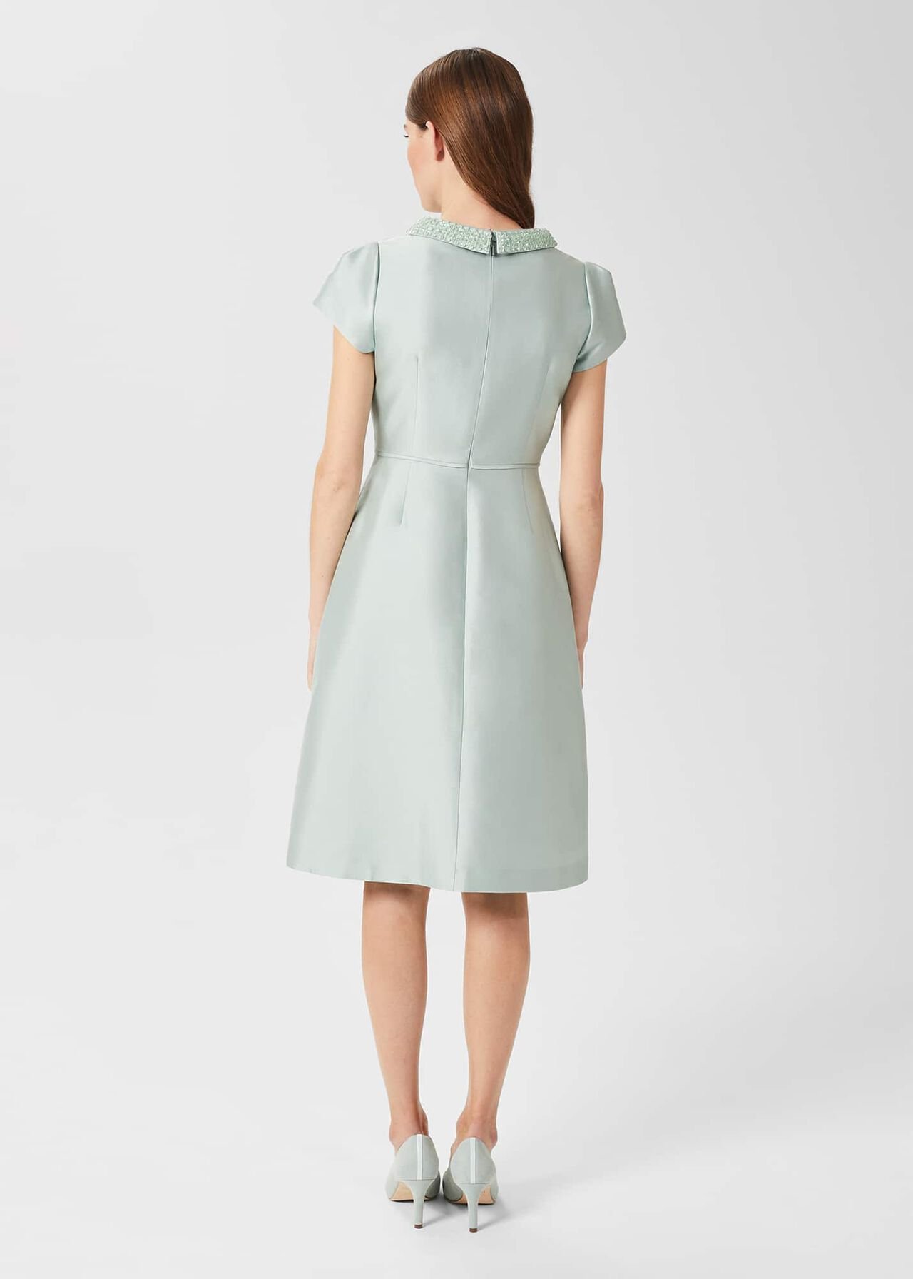 Fit and flare silk dress top