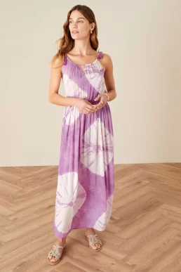Monsoon Luiza tie dye midi dress purple