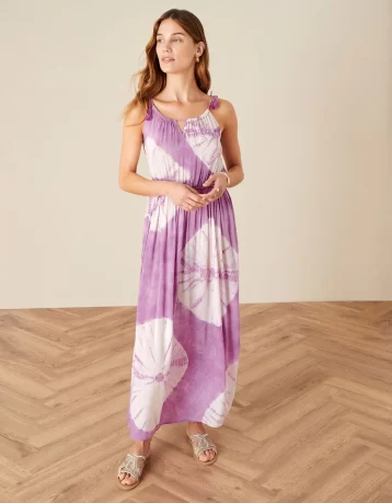 Monsoon Luiza tie dye midi dress purple