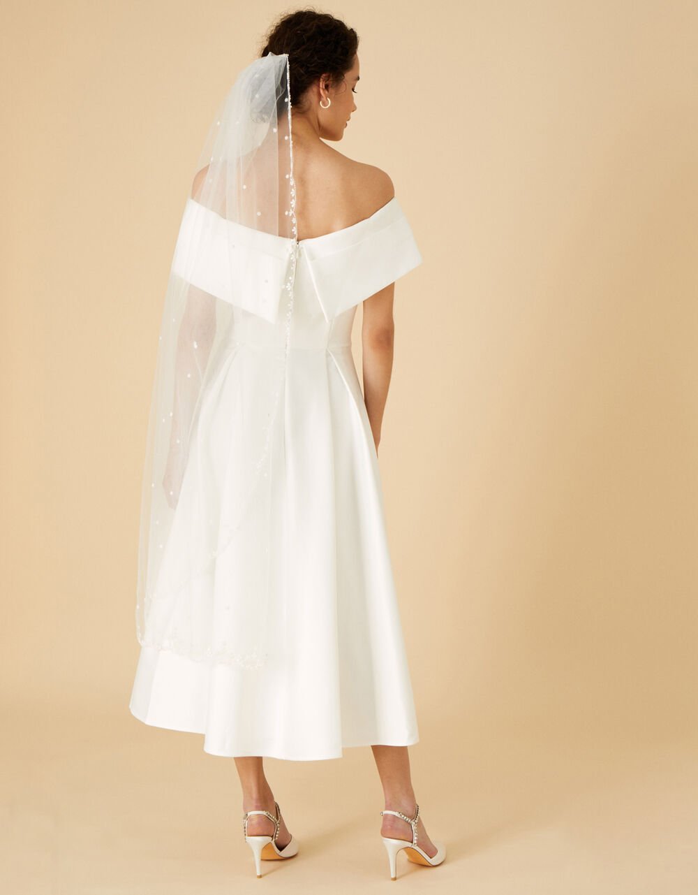 Grace bardot midi wedding dress deals