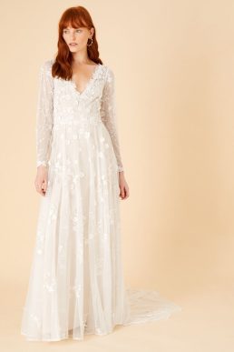 Monsoon Sue embellished bridal maxi dress ivory