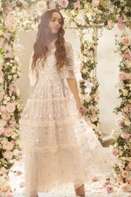 Needle & Thread Martha Ditsy Ankle Gown Lilac Purple