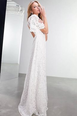 ASOS EDITION Olivia lace flutter sleeve wedding dress Ivory