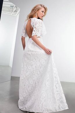 ASOS EDITION Olivia lace flutter sleeve wedding dress Ivory