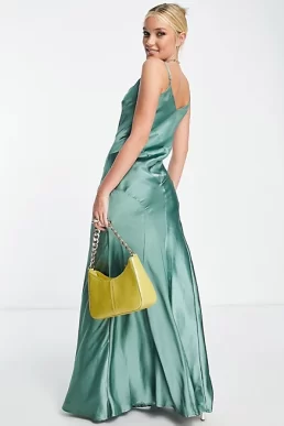 Hope & Ivy Rei satin cami dress in sage green