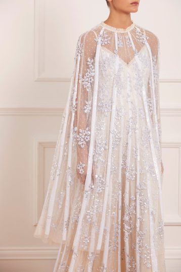 Needle & Thread Floral Evermore Midaxi Cape, Champagne - Image 2