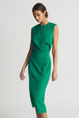 Reiss LAYLA Sleeveless Bodycon Dress Green