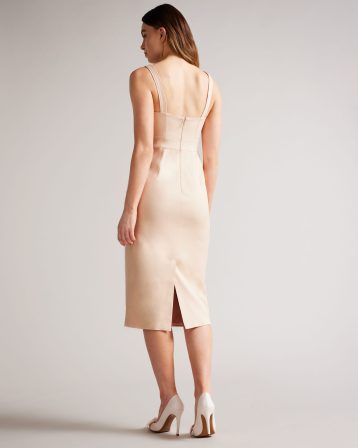 Ted Baker Klarika Bodycon Midi Dress Pale Pink Blush