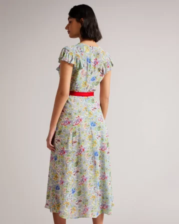 Ted Baker Maurier MIB Floral Printed Midi Dress, Multi/Blue - Image 2