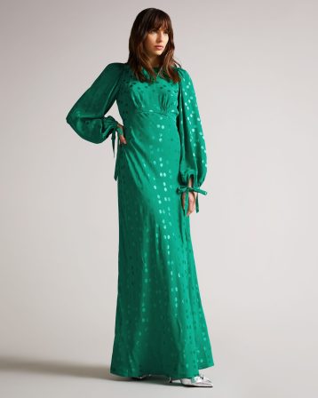 Ted Baker Tallyia Maxi Dress with Seam Detailing Green