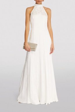 Galvan London Halterneck Maya Gown White
