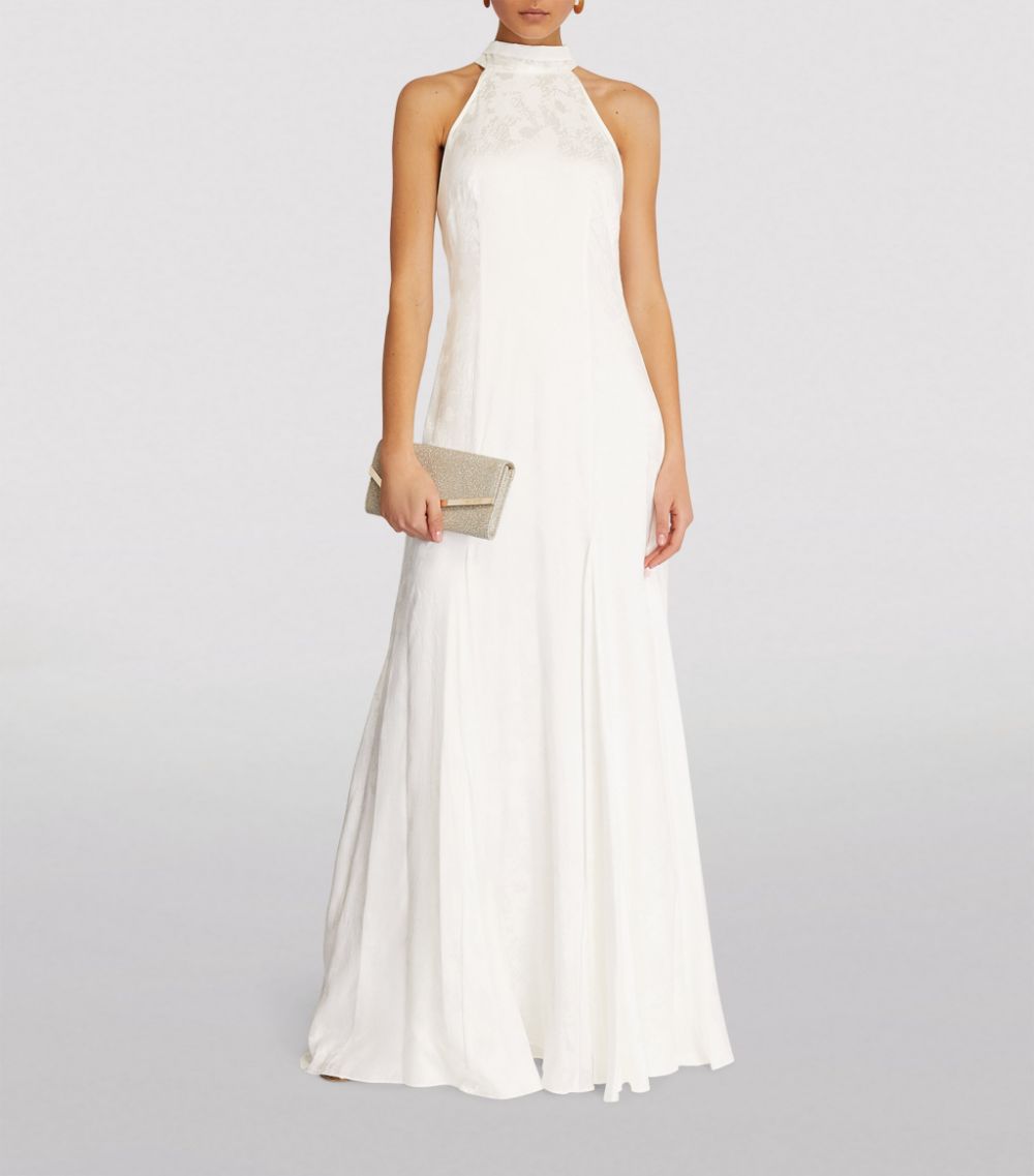 Galvan London Halterneck Maya Gown, White