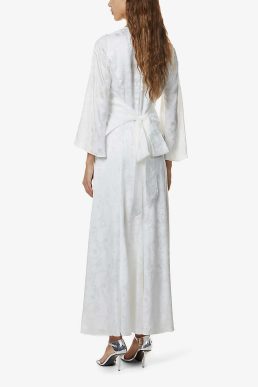 Galvan London Havana wrap-front silk-blend maxi dress White