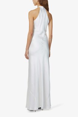 Galvan London Monaco halterneck silk bridal gown White