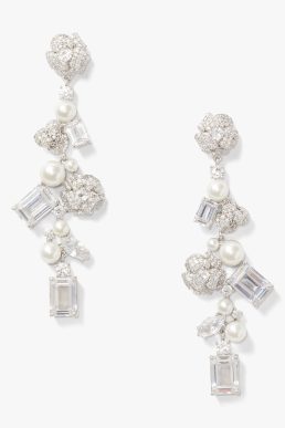 Kate Spade bouquet toss statement earrings white multi