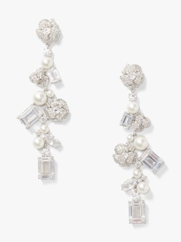 Kate Spade bouquet toss statement earrings white multi