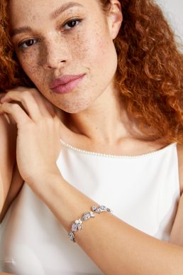 Kate Spade bridal bouquet toss cluster line bracelet White multi