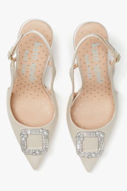 Kate Spade buckle up slingback pumps bridal ivory