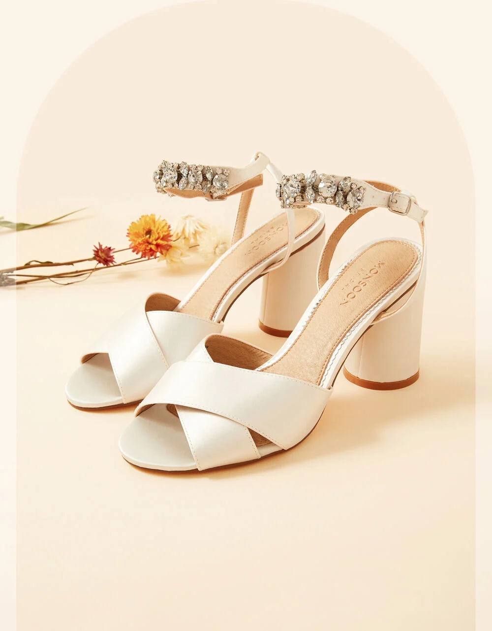 Anna's Bridal Women's Low Block Heel Sandals Chunky Ankle Strap India | Ubuy