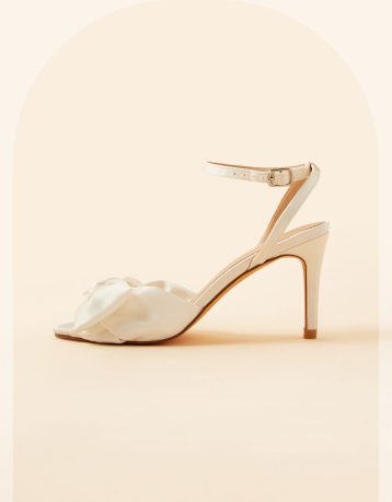 Monsoon Satin bow trim bridal sandals ivory - Image 2