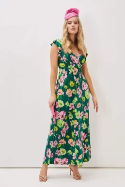 Phase Eight Effie Floral Jersey Maxi Dress Green Multi