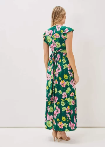 Phase Eight Effie Floral Jersey Maxi Dress Green Multi