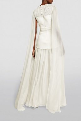 SAFIYAA Draped Gloria Gown Ivory