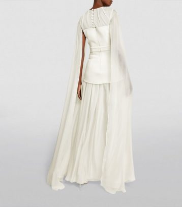 SAFIYAA Draped Gloria Gown Ivory