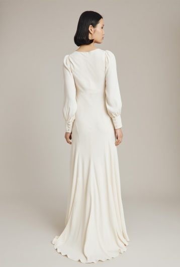 Ghost Anika Sleeve Cowl Neck Wedding Dress Cloud Dancer Ivory