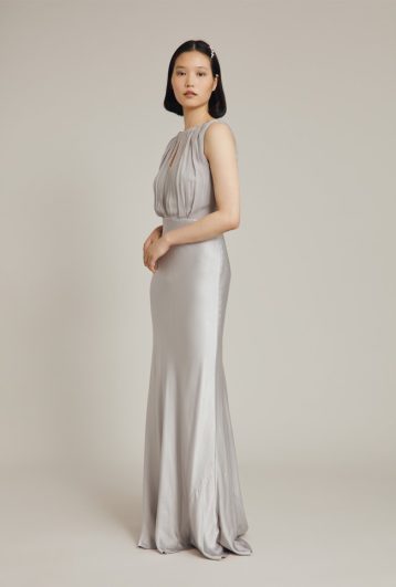 Ghost Claudia Bridesmaid Maxi Dress Silver Lake