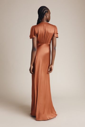 Ghost Delphine Frill Bridesmaid dress Brick Bronze