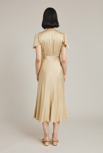 Ghost Grace Bridesmaid Midi Dress Champagne