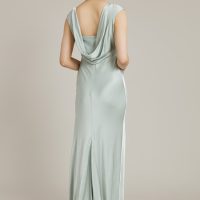 Ghost Salma Olivia Satin Cowl Back Maxi Dress Dusty Green