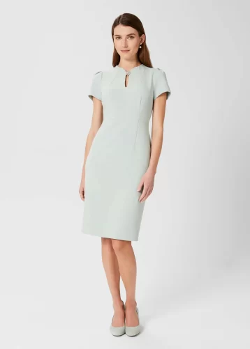 Hobbs Ana Shift Dress Sage Green