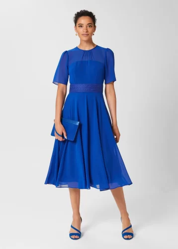 Hobbs Credissa Fit And Flare Dress Lapis Blue