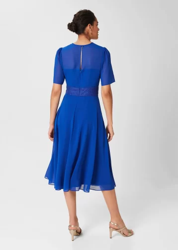 Hobbs Credissa Fit And Flare Dress Lapis Blue