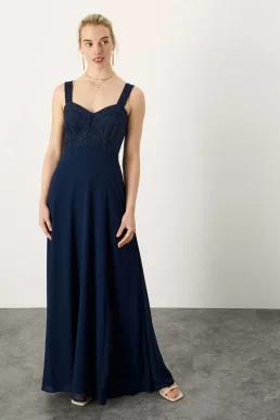 Monsoon Lori lace maxi dress navy blue