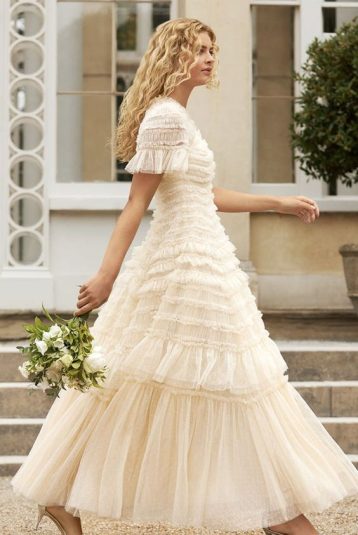 Needle & Thread Valentine Ruffle Gown Champagne