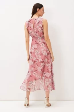 Phase Eight Rubith Floral Print Dress Multi Pink