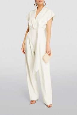 ROKSANDA Sash-Detail Romana Bridal Jumpsuit Ivory